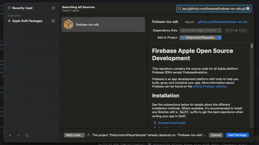 install Firebase dependencies