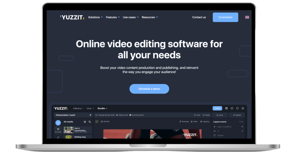 Yuzzit's Online Video Editing Software Interface